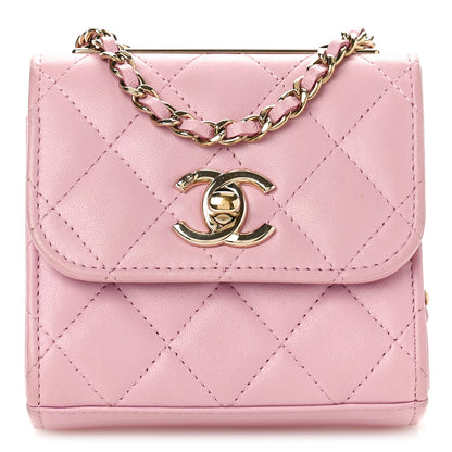 Chanel Lambskin Quilted Mini Trendy CC Clutch With Chain Light Pink 1 of 9