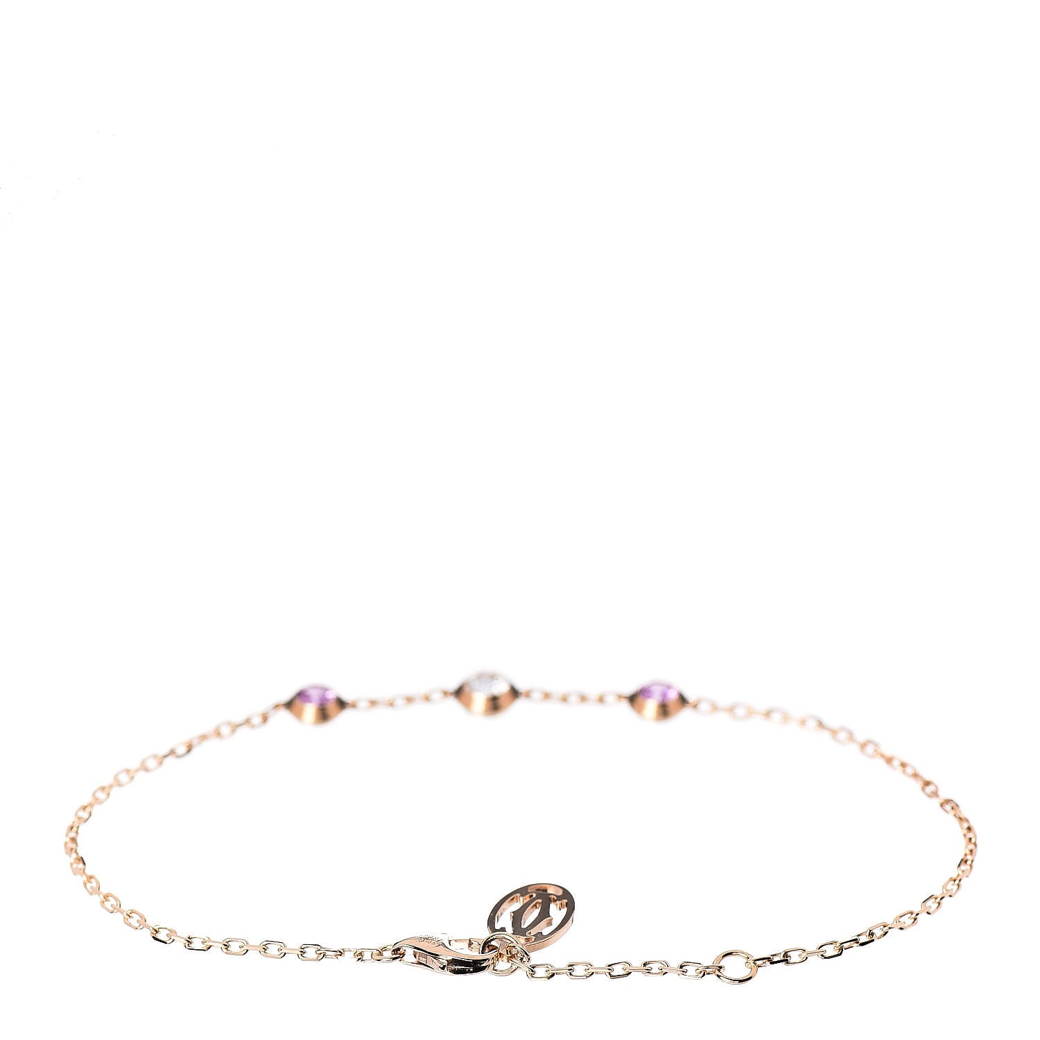 Cartier 18K Pink Gold Diamond Pink Sapphire D'Amour Bracelet 3 of 4