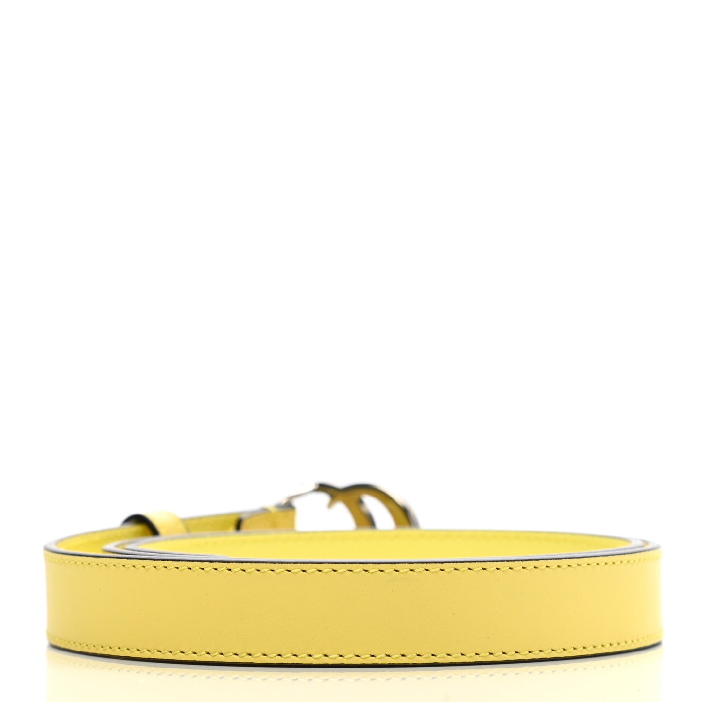 Moon Calfskin Palladium Double G 20mm Belt 80 32 Banana