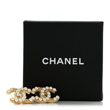 Chanel Pearl Crystal CC Earrings Gold 5 of 5