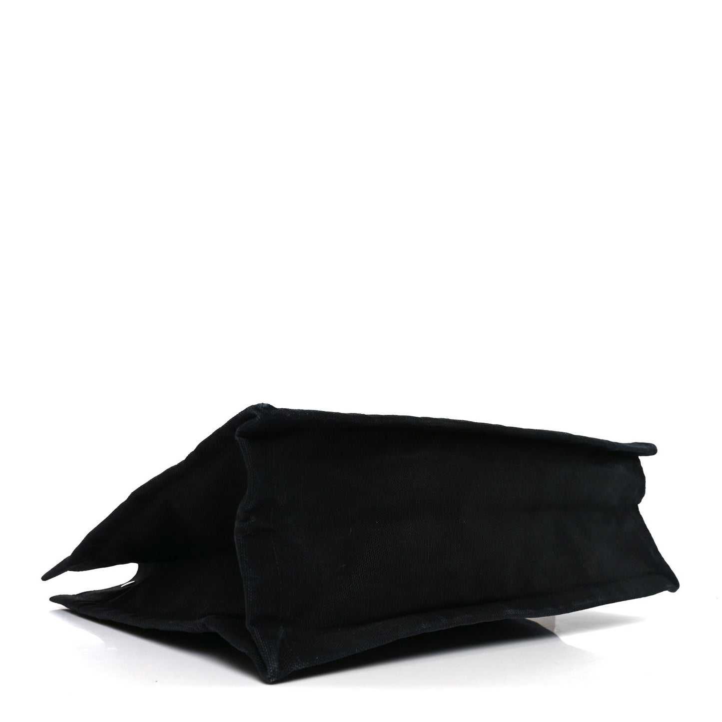 Raffia Linen Calfskin Rive Gauche Tote Black