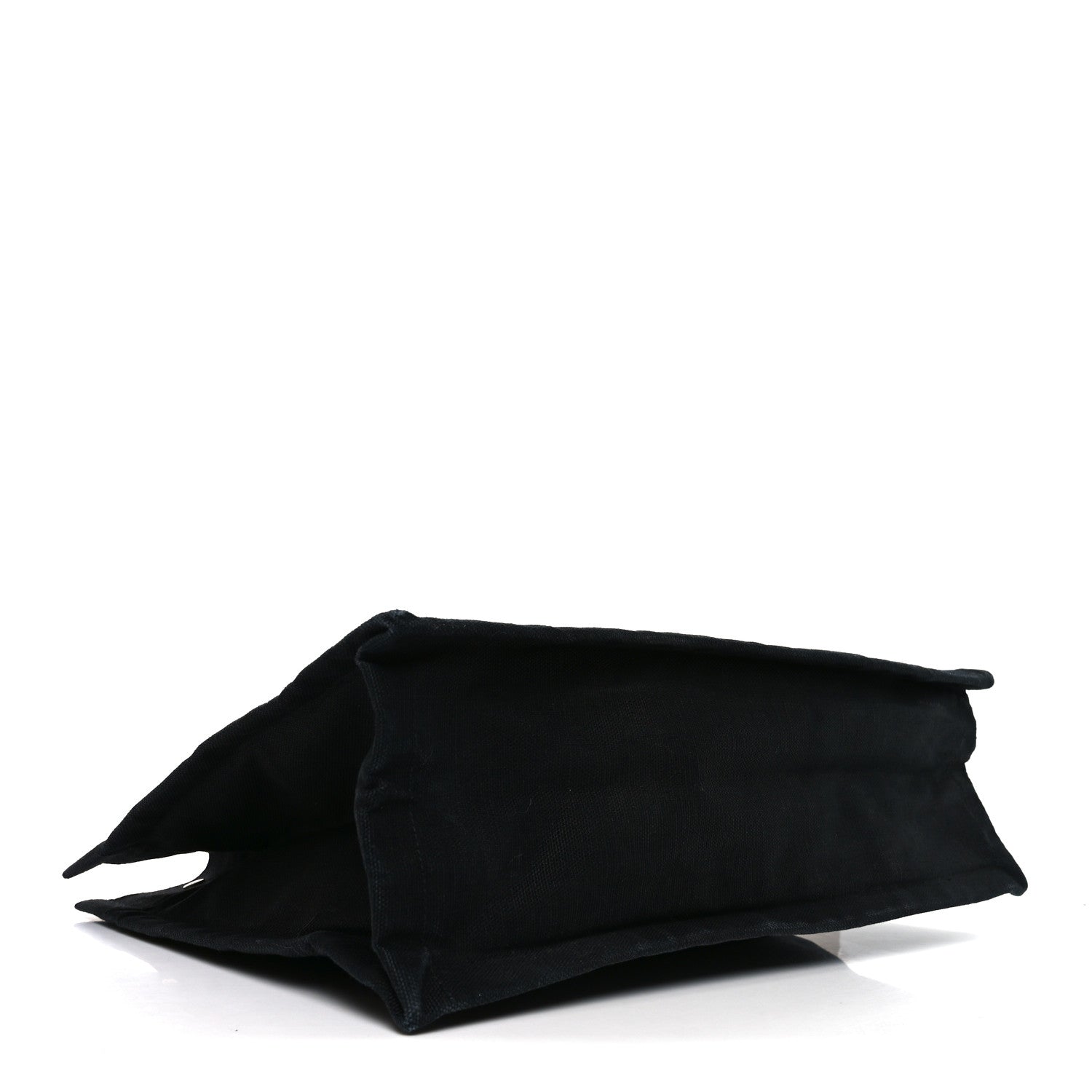 Saint Laurent Raffia Linen Calfskin Rive Gauche Tote Black 4 of 12