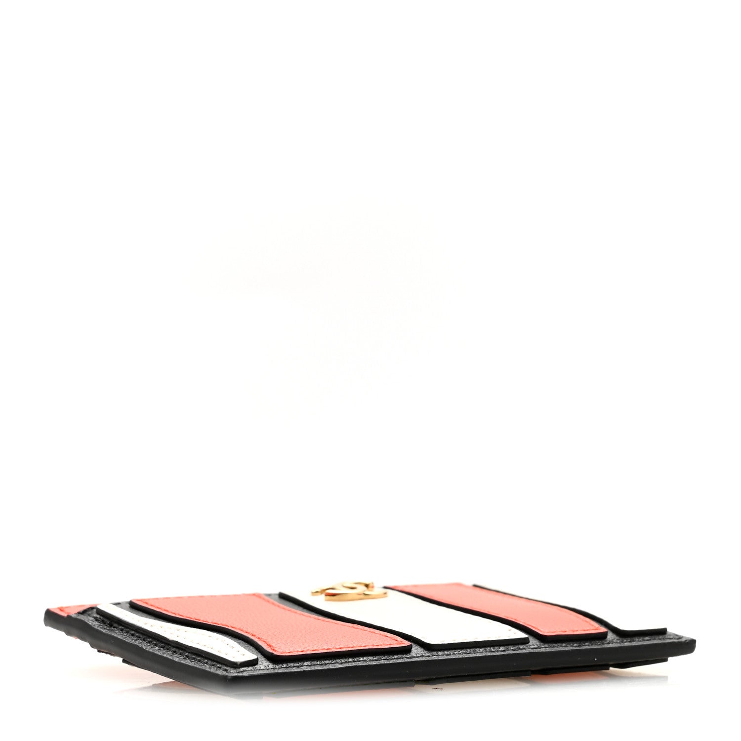 Chanel Lambskin Coco Beach Card Holder Orange White Black 4 of 8