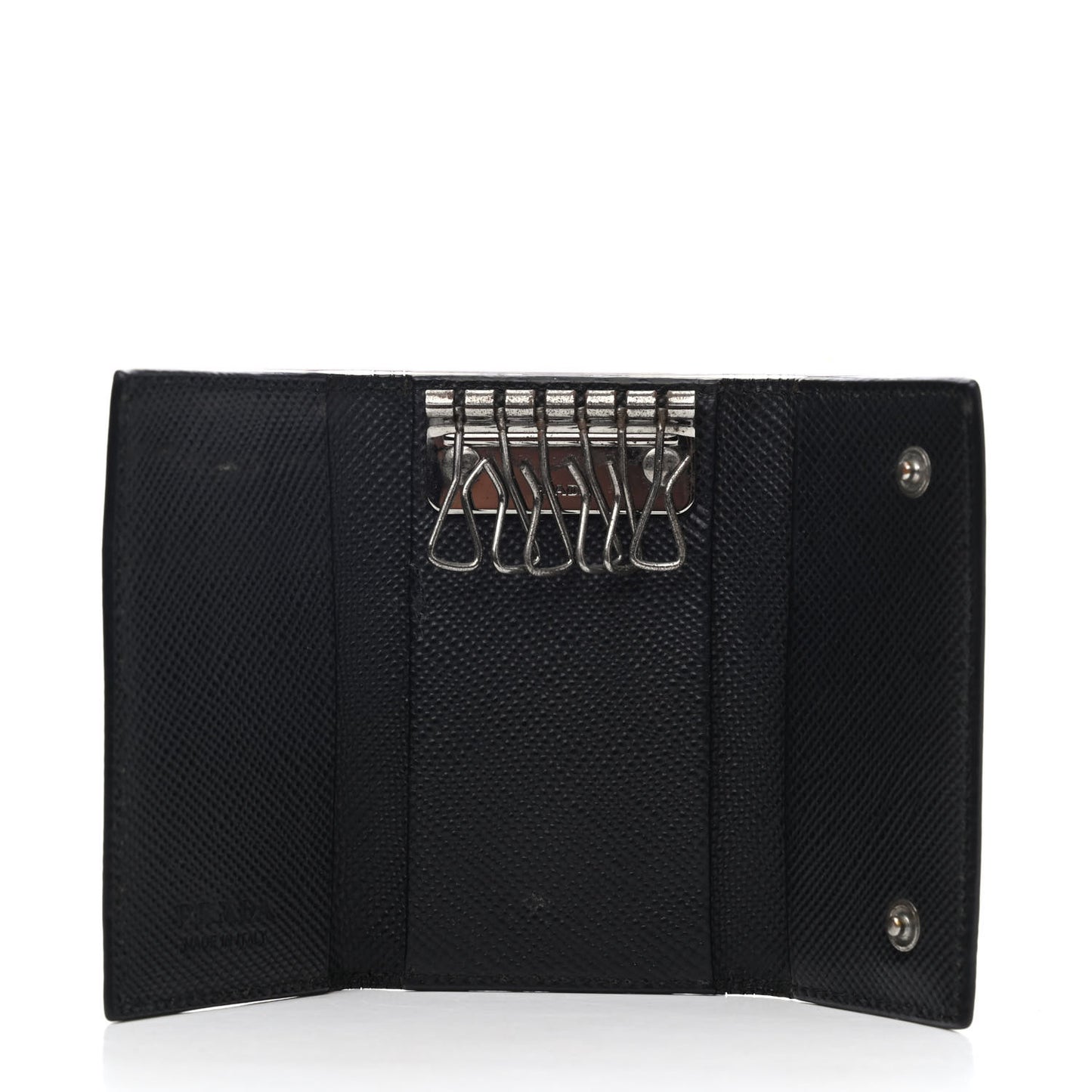 Saffiano 6 Key Holder Black