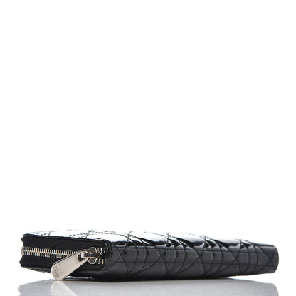 Christian Dior Patent Cannage Lady Dior Continental Zip Wallet Black 4 of 10