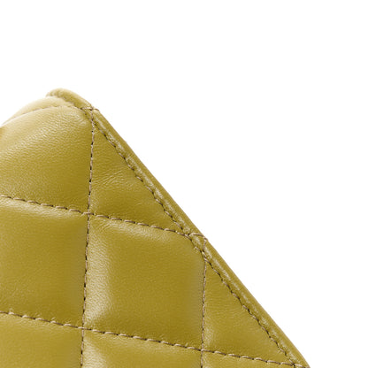 Chanel Lambskin Quilted Metal Twist Top Handle Flap Phone Holder With Chain Green 12 of 14
