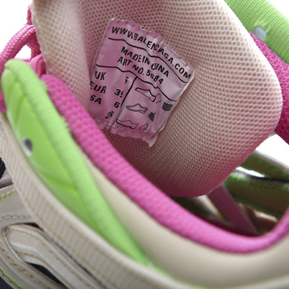 Balenciaga Rubber Mesh Bi-Color Mens Track.2 Open Sneakers 39 White Green Pink 9 of 10