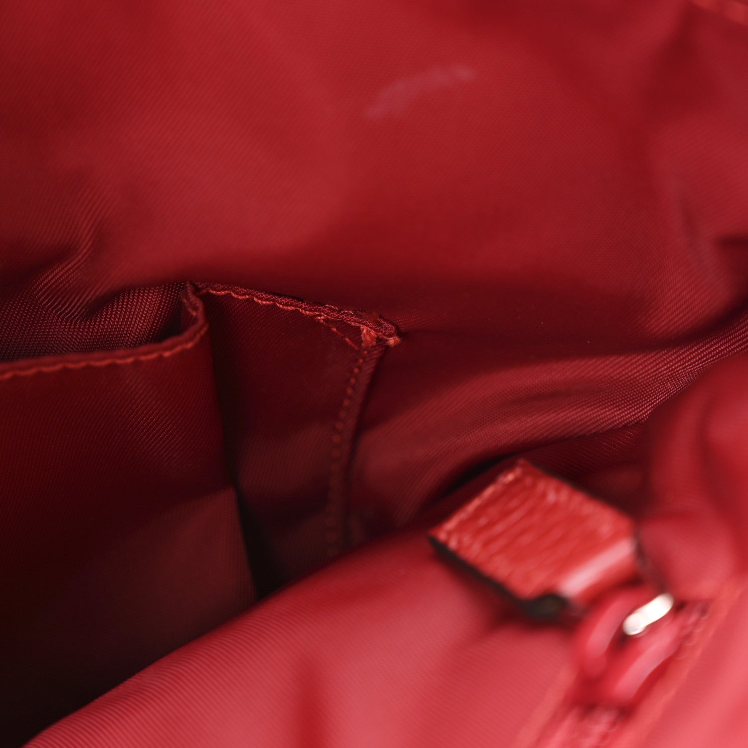 Gucci Nylon Monogram Dollar Calfskin Flat Messenger Bag Vibrant Red 11 of 11