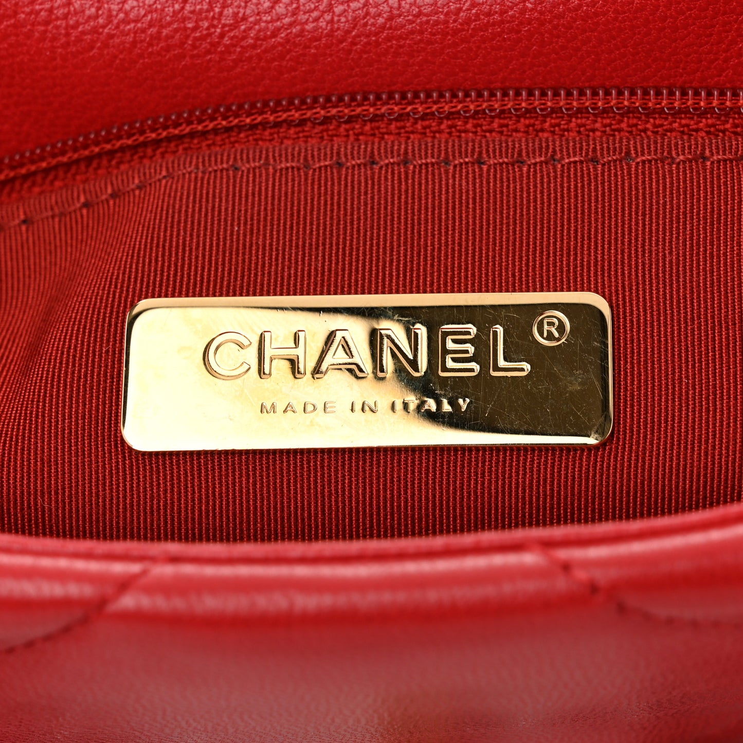 Goatskin Quilted Medium Chanel 19 Flap Red