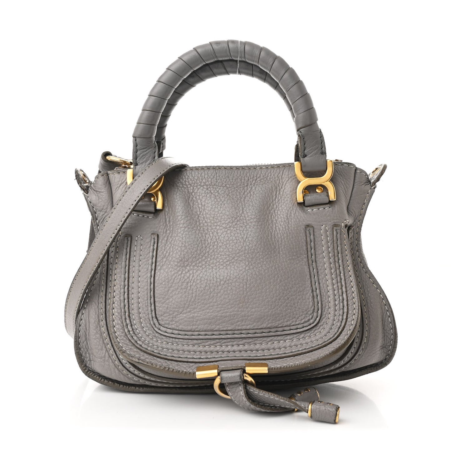 Calfskin Mini Marcie Satchel Cashmere Grey