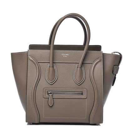Celine Drummed Calfskin Micro Luggage Souris 1 of 14