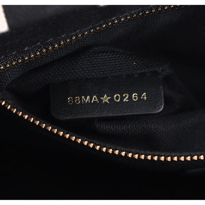 Christian Dior Canvas Calfskin Embroidered Small Plan De Paris Book Tote With Strap Black White 7 of 10