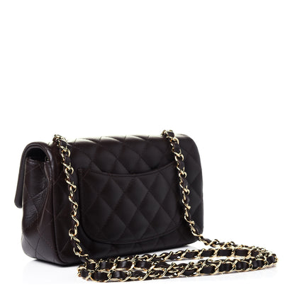 Chanel Lambskin Quilted Mini Rectangular Flap Dark Brown 2 of 4
