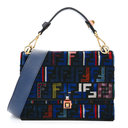 Fendi Velvet Vitello Dolce Fun Fair Kan I Shoulder Bag Blue Multicolor 1 of 12