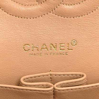 Chanel Lambskin Quilted Medium Double Flap Beige 6 of 15