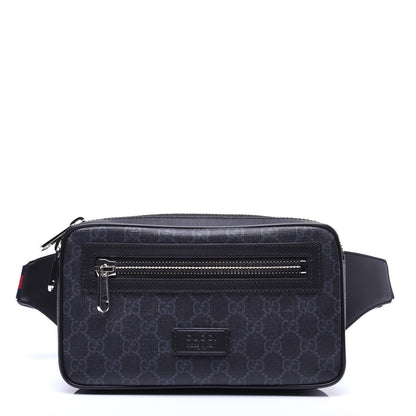 Gucci Soft GG Supreme Monogram Web Belt Bag Black Grey 1 of 9