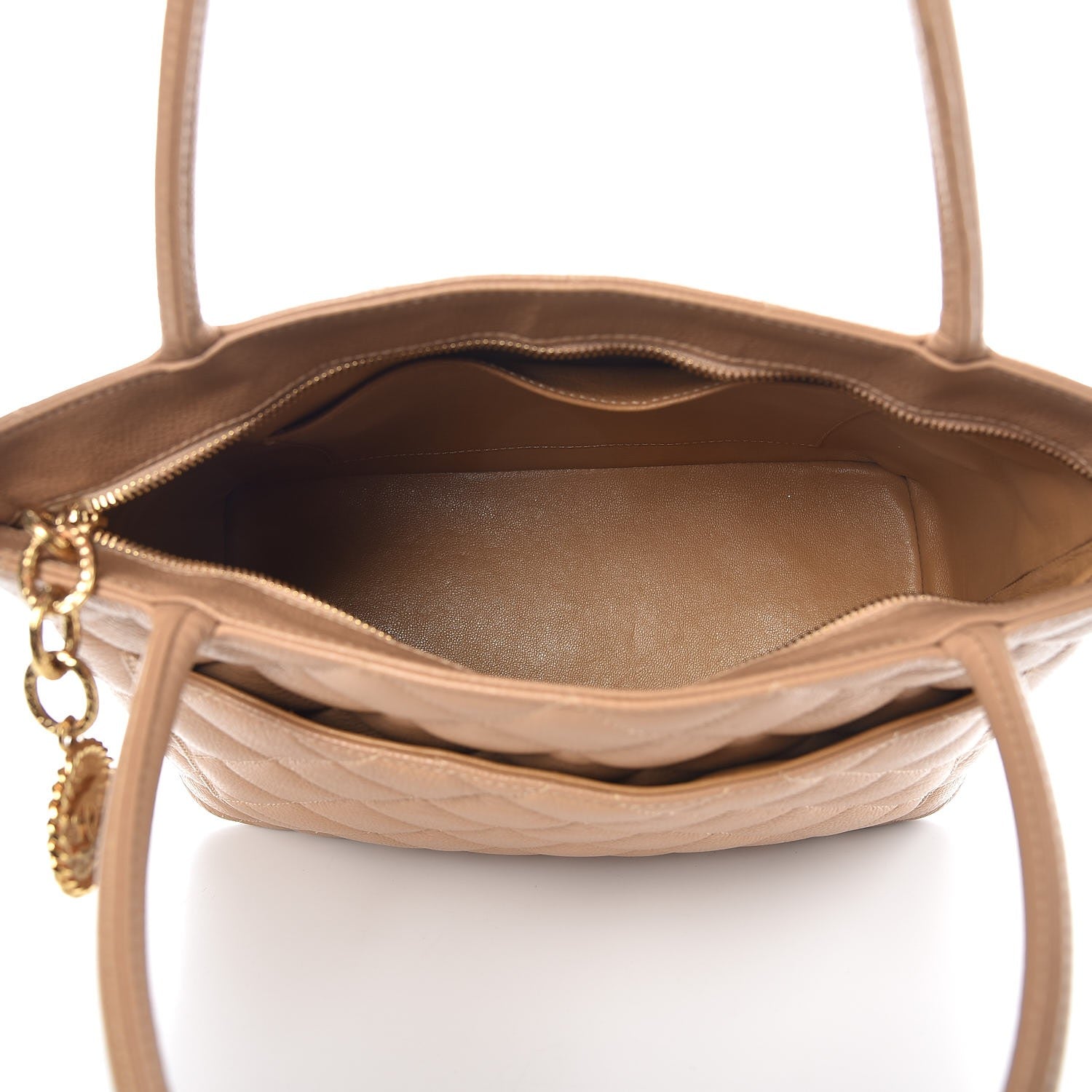 Chanel Caviar Quilted Medallion Tote Beige 5 of 14