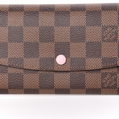 Louis Vuitton Damier Ebene Emilie Wallet Rose Ballerine 9 of 10
