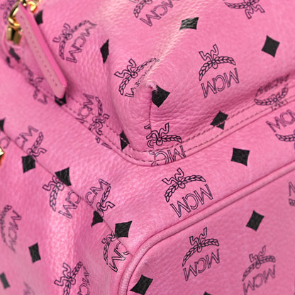 MCM Visetos Medium Side Studs Stark Backpack Pink 8 of 13