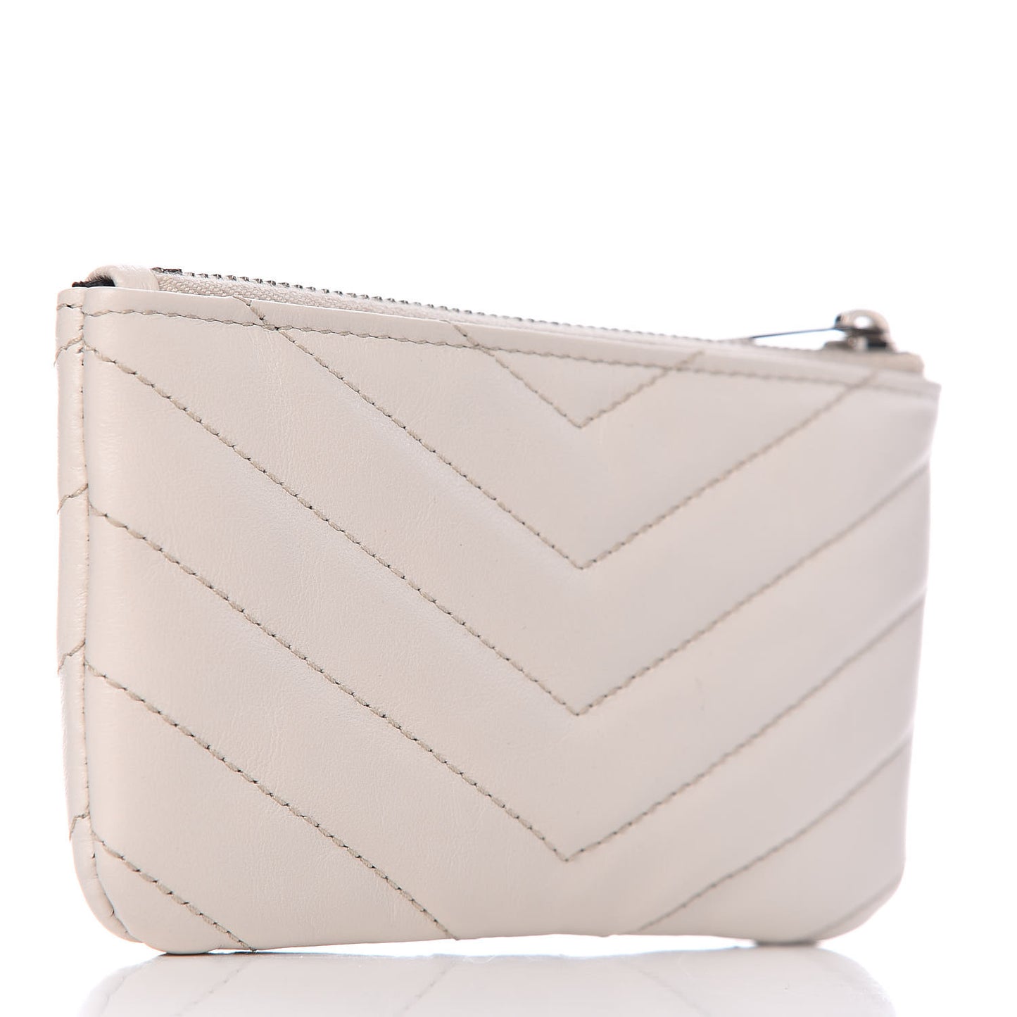 Calfskin Matelasse Monogram Key Pouch Porcellana
