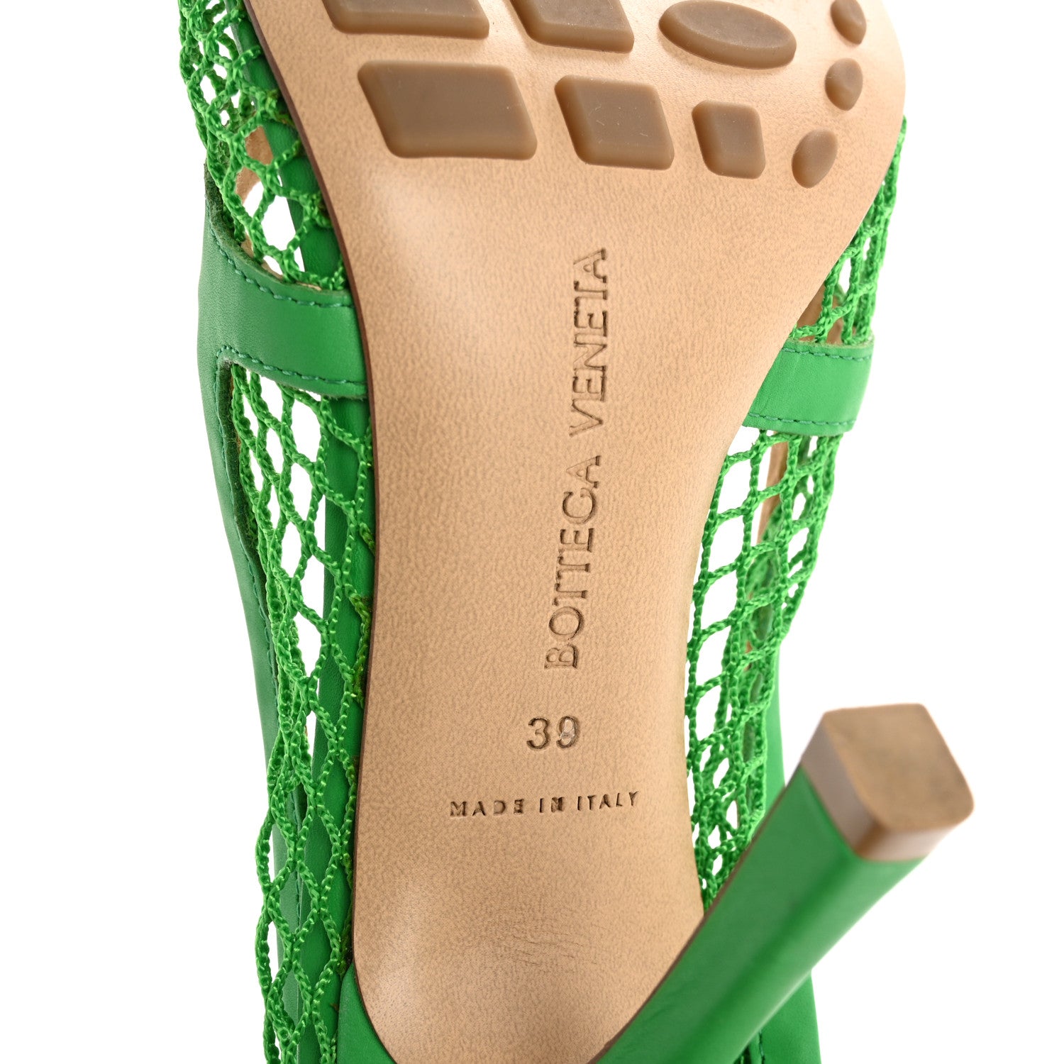 Bottega Veneta Mesh Nappa Stretch Ankle Tie 90mm Sandals 39 Grass 8 of 9