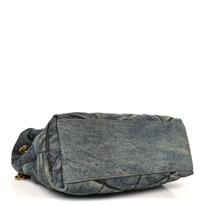 Saint Laurent Denim Quilted Small Loulou Puffer Monogram Chain Satchel Blue Cinnamon 4 of 11