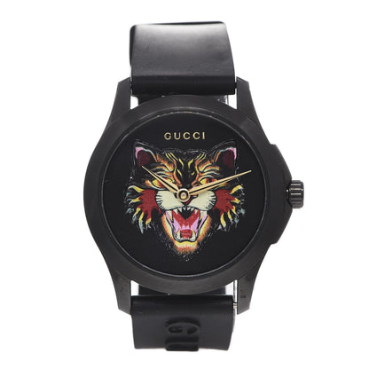Gucci PVD Stainless Steel Rubber 38mm G-Timeless Angry Cat Quartz Watch Black 1 of 8