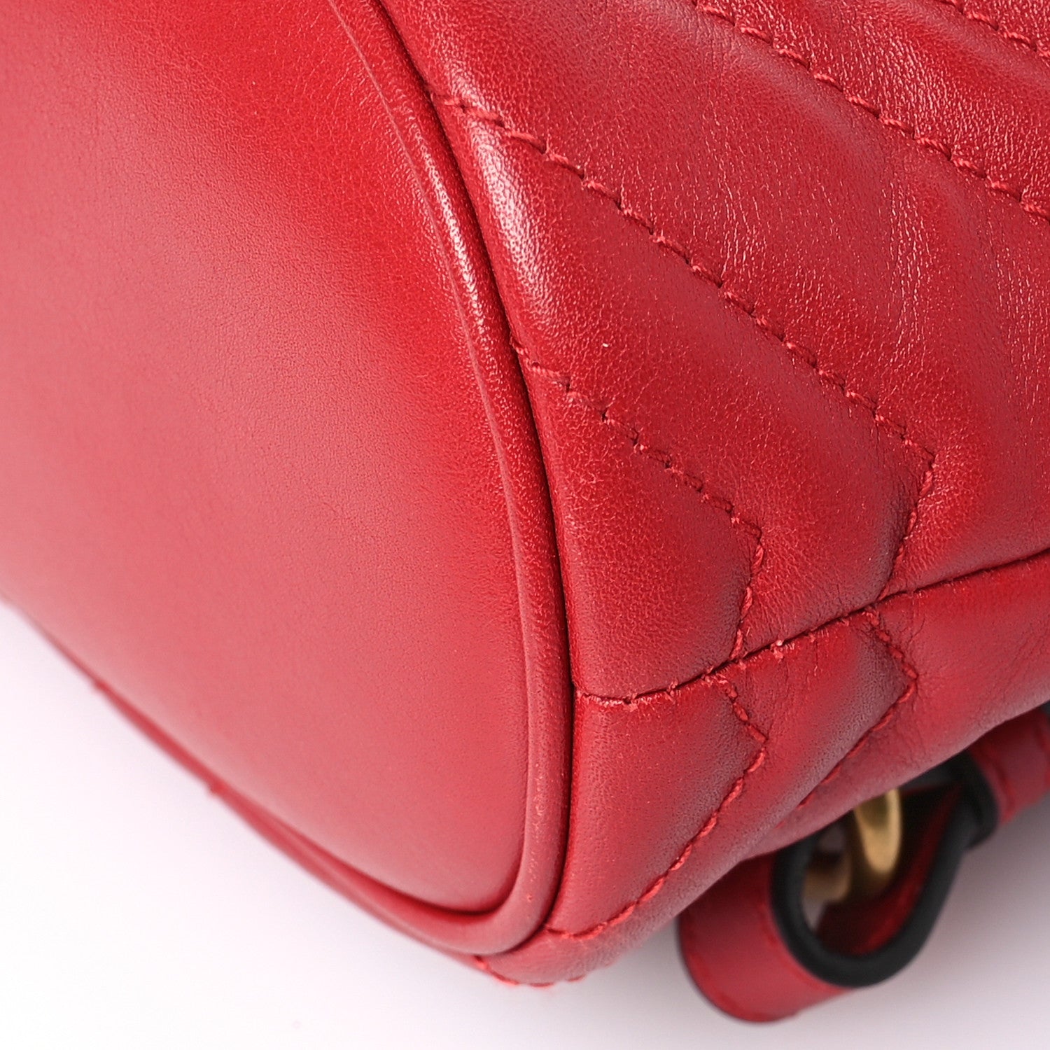 Gucci Calfskin Matelasse GG Marmont Flap Backpack Hibiscus Red 10 of 11