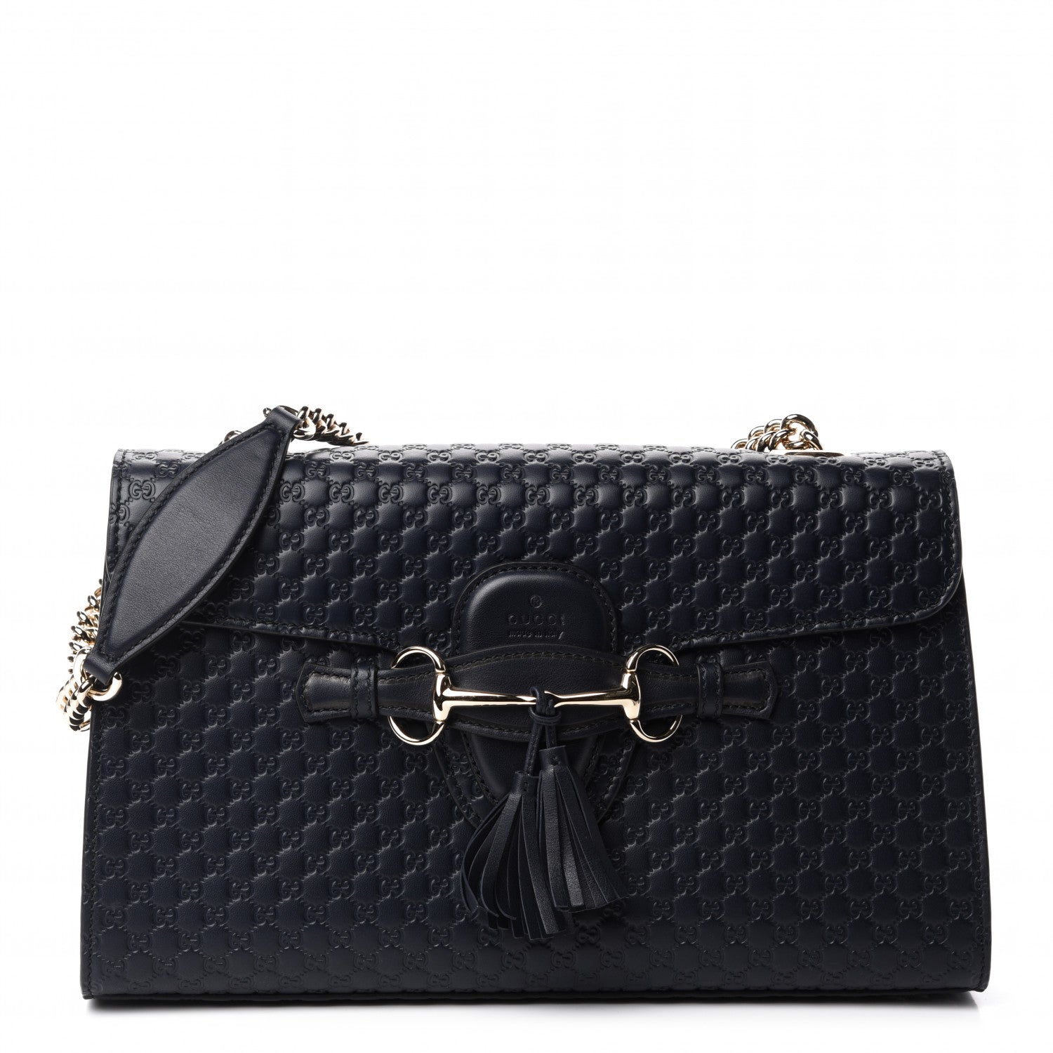 Gucci Soft Microguccissima Medium Emily Chain Shoulder Bag Blue 1 of 10