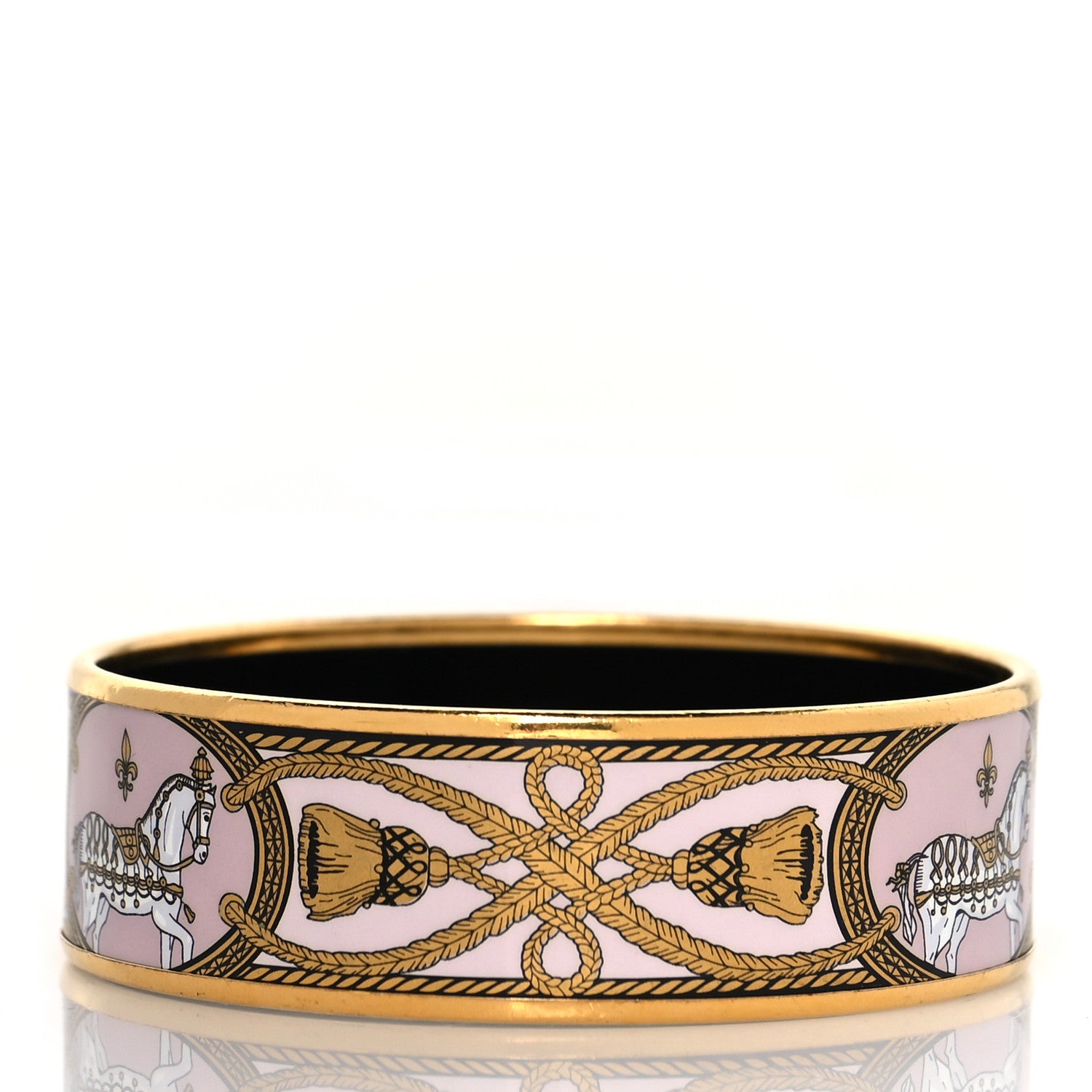 Hermes Enamel Printed Wide Grand Apparat Bracelet 65 3 of 5