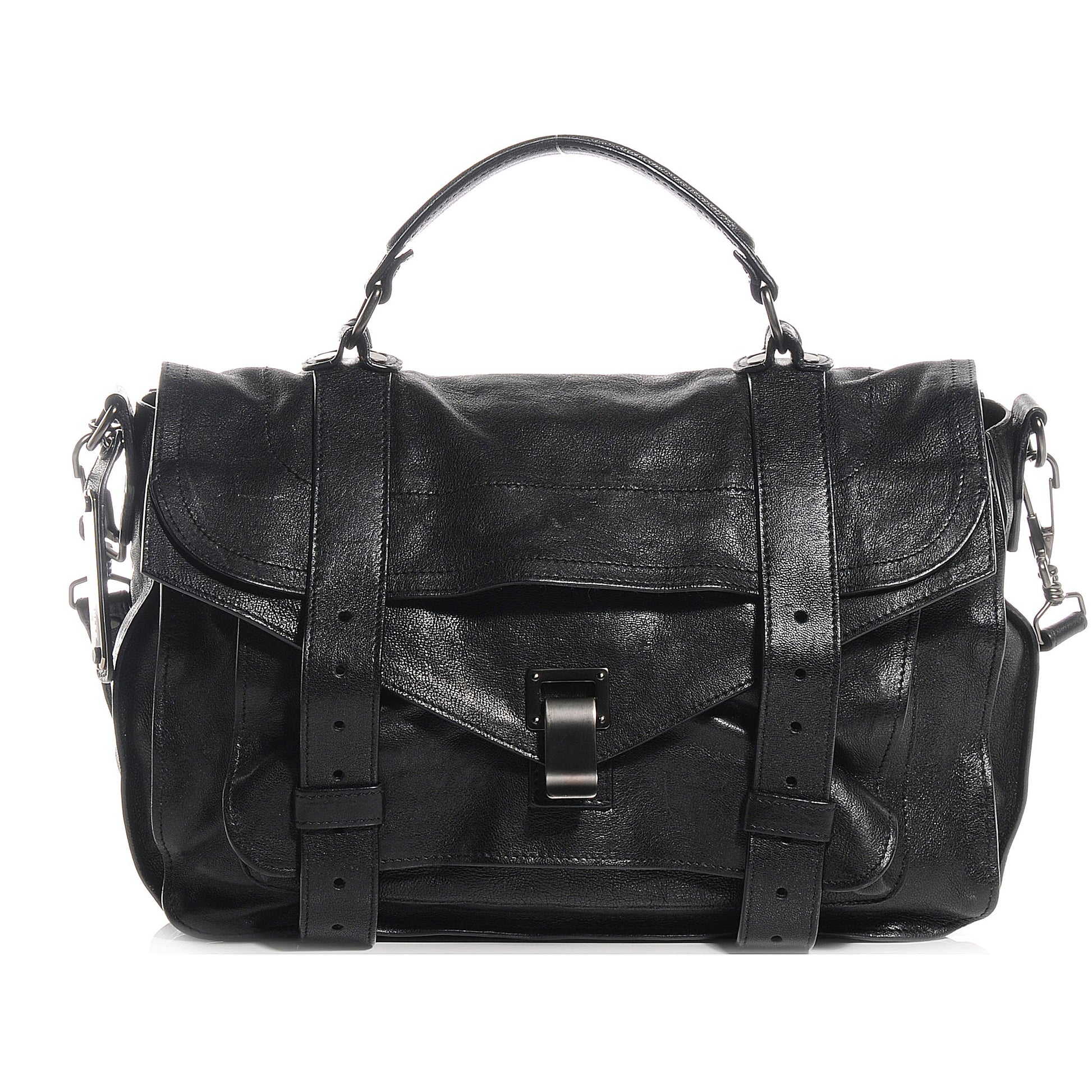 Proenza Schouler Lambskin PS1 Medium Satchel Black 1 of 8