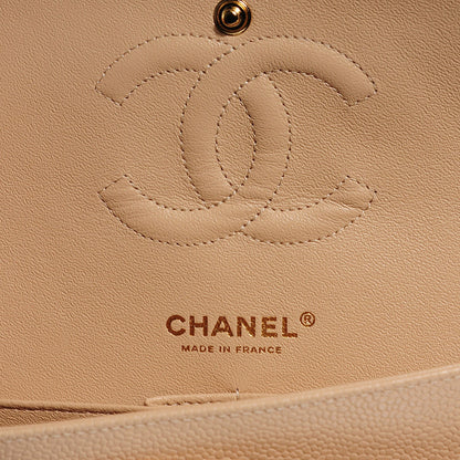 Chanel Caviar Quilted Medium Double Flap Beige Clair 7 of 9