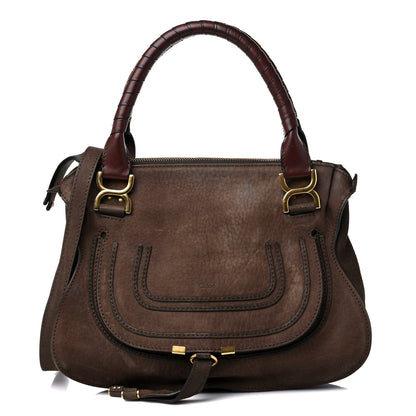 Chloe Nubuck Medium Marcie Satchel Dark Brown 1 of 22