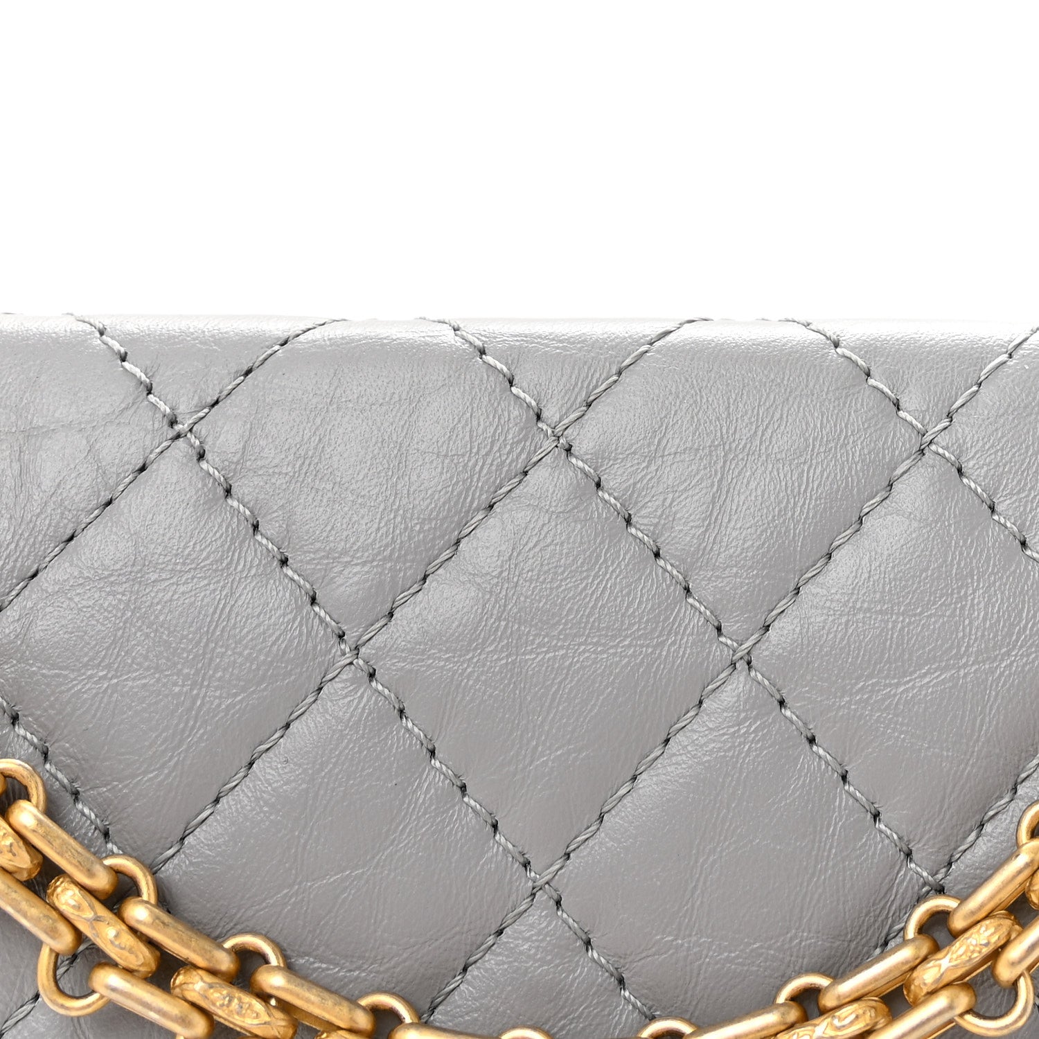 Chanel Aged Calfskin Quilted 2.55 Reissue Mini Flap Grey 8 of 10
