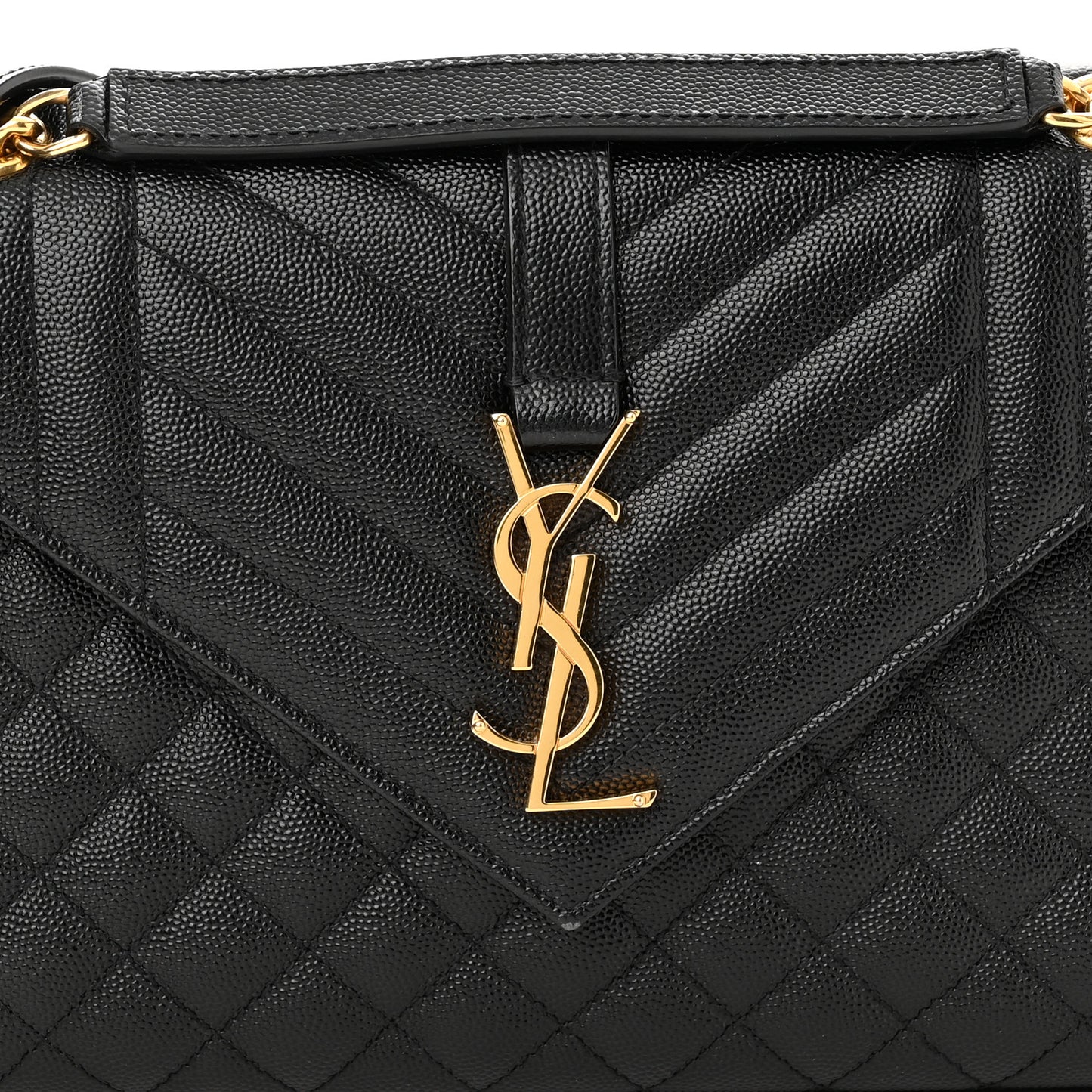 Grain De Poudre Textured Mixed Matelasse Triquilt Medium Monogram Satchel Black