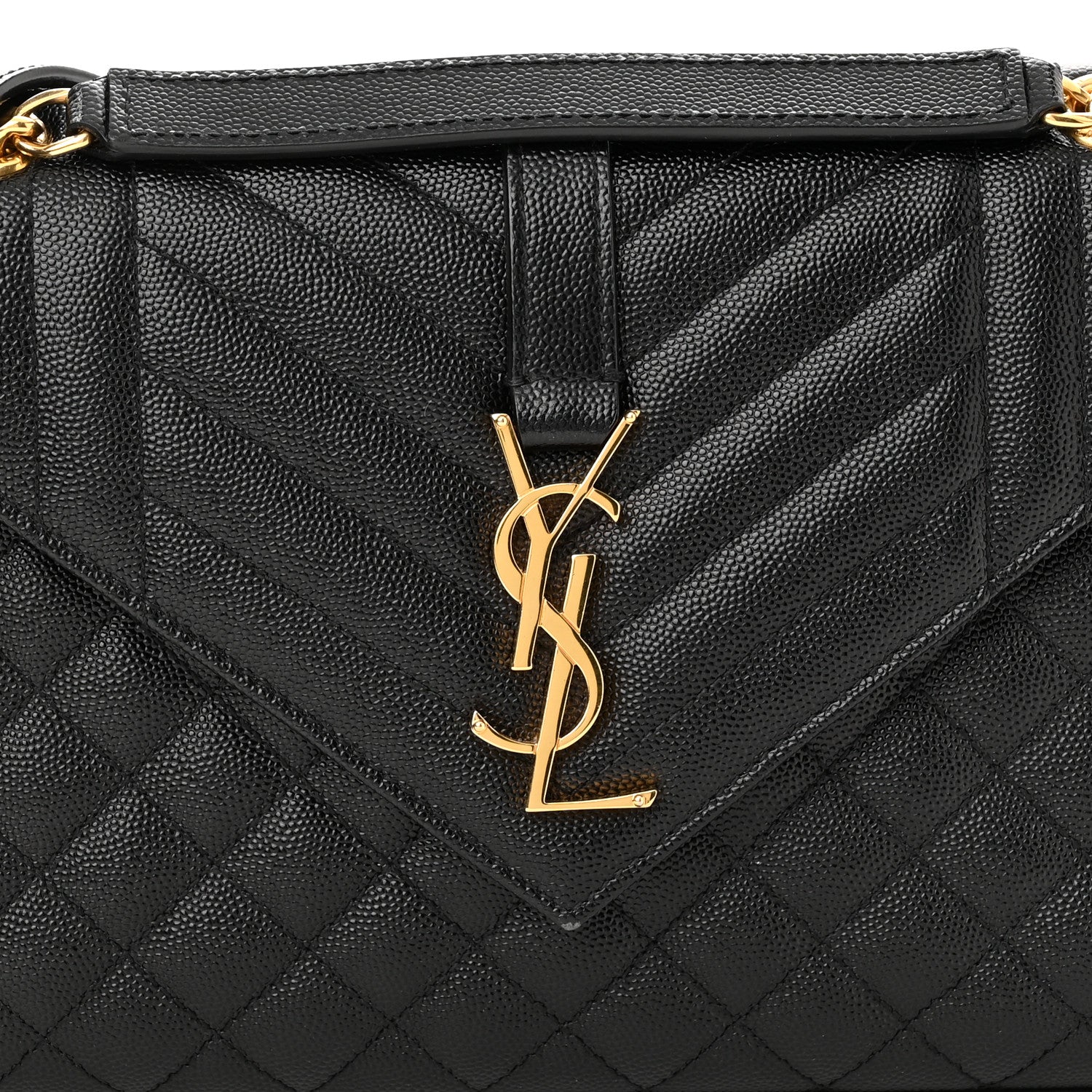 Saint Laurent Grain De Poudre Textured Mixed Matelasse Triquilt Medium Monogram Satchel Black 9 of 11