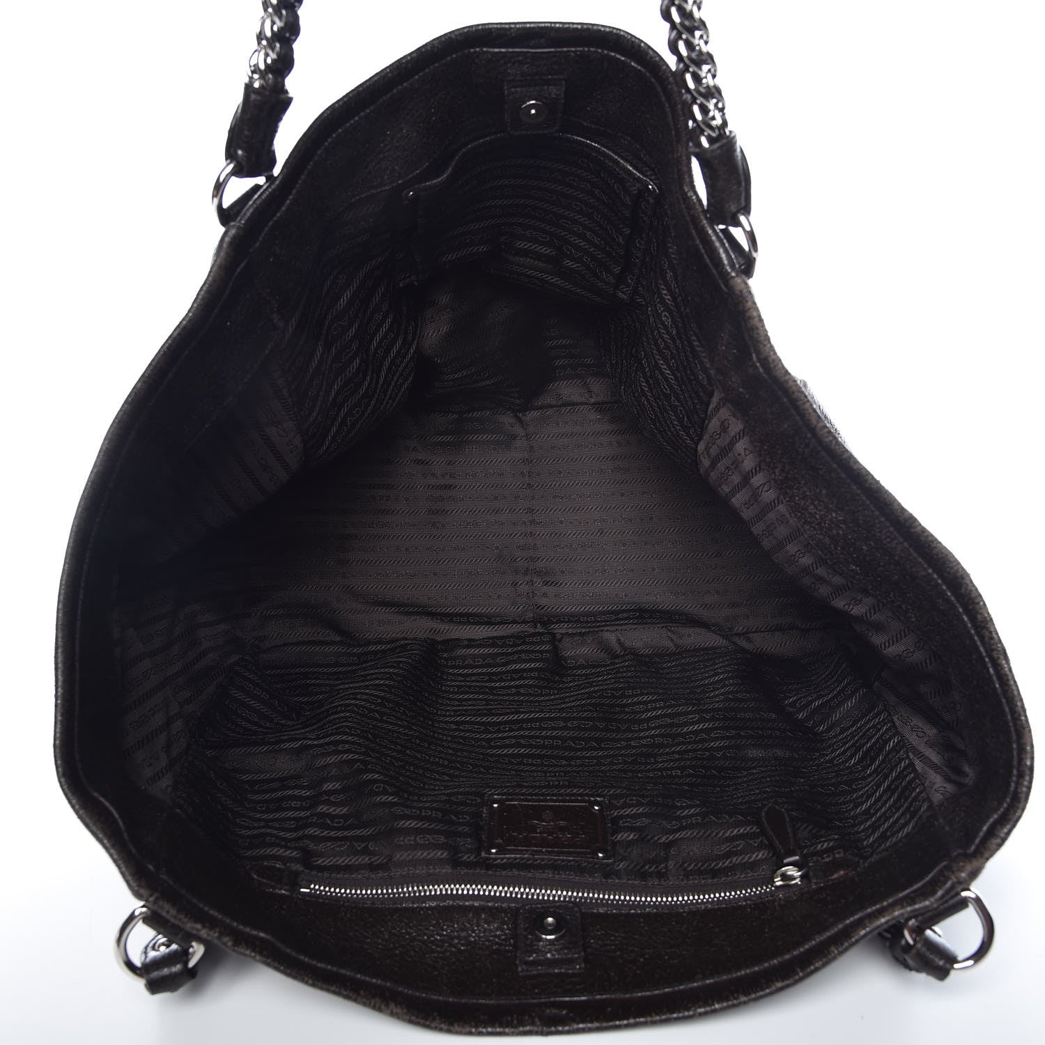 Prada Cervo Lux Chain Shoulder Bag Ebano 5 of 9