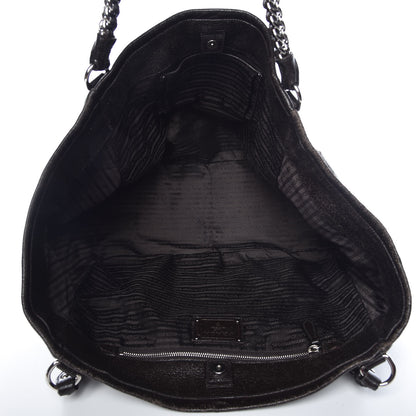 Prada Cervo Lux Chain Shoulder Bag Ebano 5 of 9