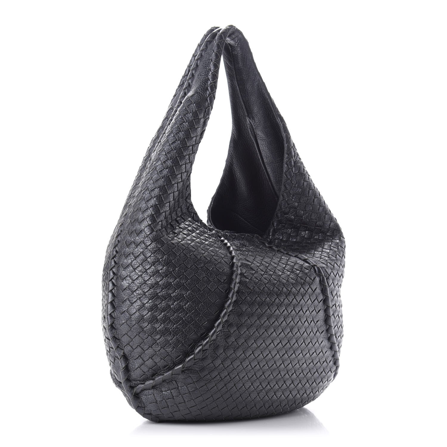 Bottega Veneta Cervo Intrecciato Large Simple Hobo Gunmetal 3 of 9