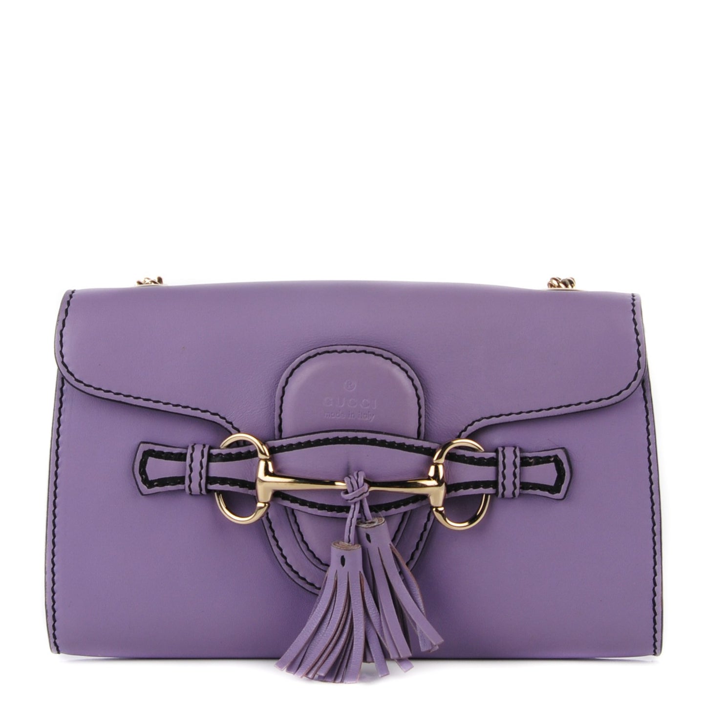 Smooth Calfskin Small Emily Chain Shoulder Bag Lavender