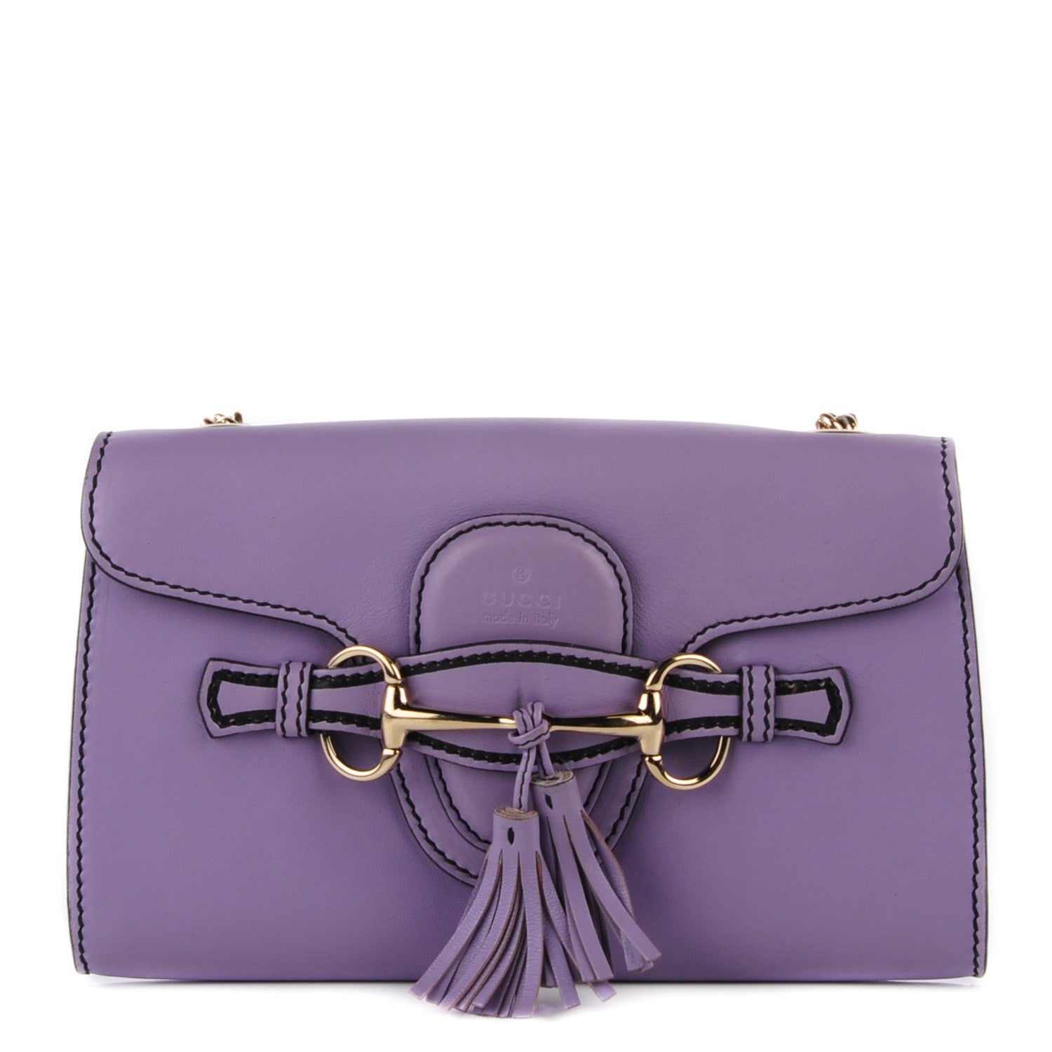 Gucci Smooth Calfskin Small Emily Chain Shoulder Bag Lavender 1 of 8