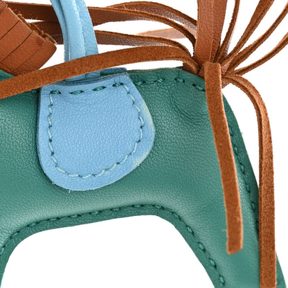 Hermes Milo Lambskin Grigri Rodeo Horse Bag Charm PM Vert Verone Gold Celeste 5 of 5