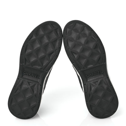 Chanel Velvet Calfskin Mixed Fibers CC Sneakers 37 Black 5 of 7