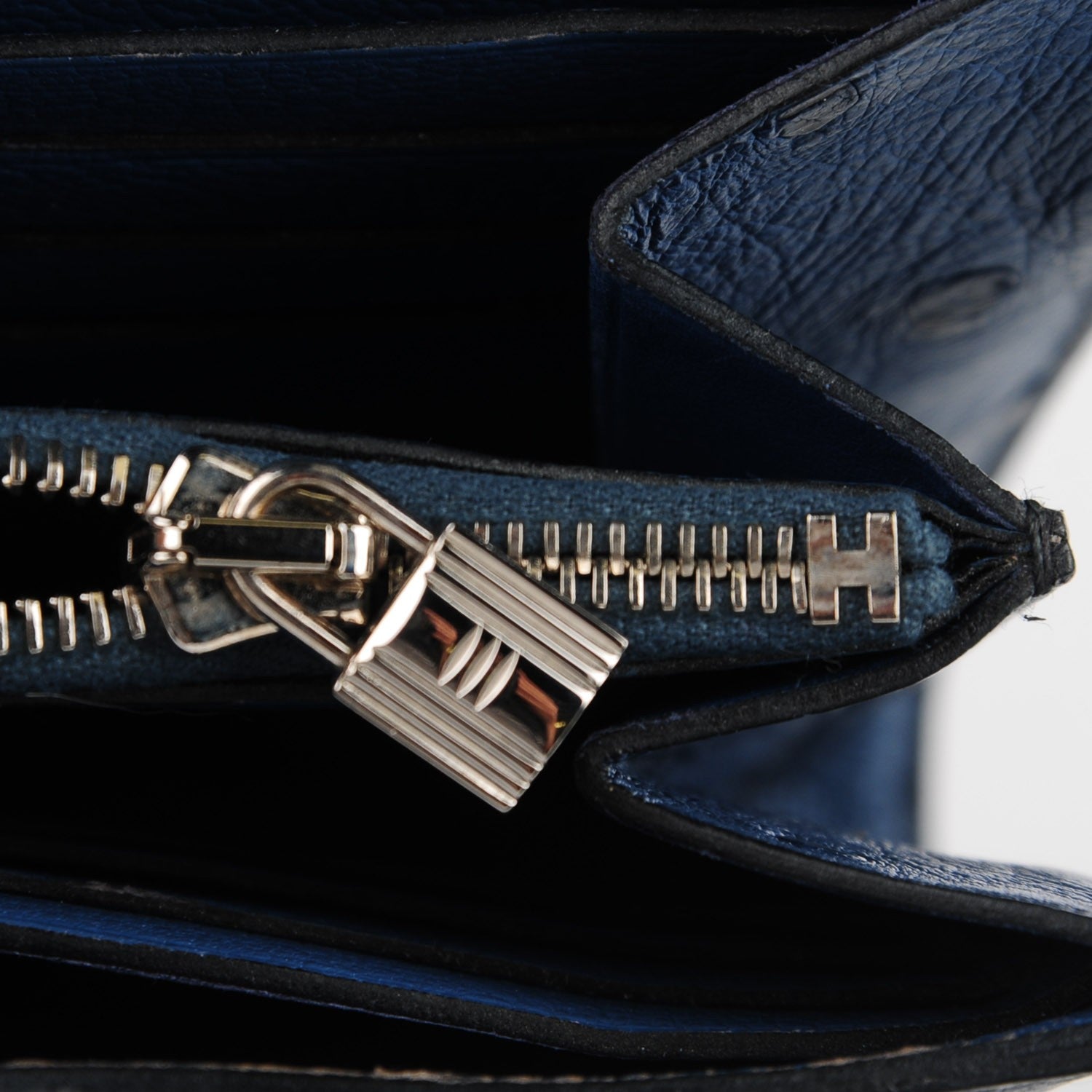 Hermes Ostrich Kelly Longue Wallet Bleu Roi 11 of 16