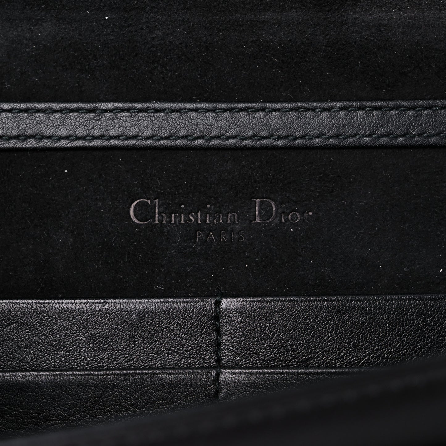 Lambskin Studded Micro Diorama Flap Bag Black