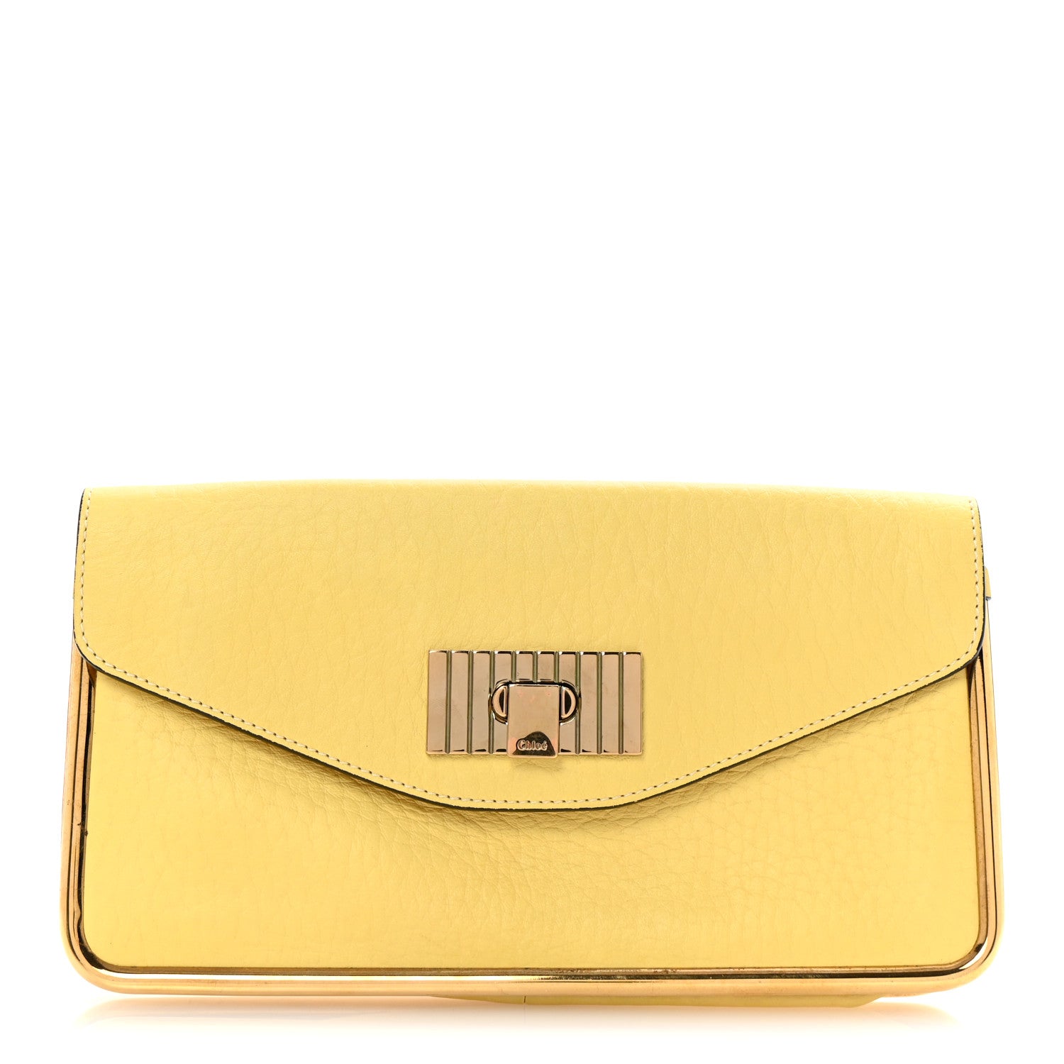 Chloe Grained Calfskin Sally Clutch Yellow 1 of 6