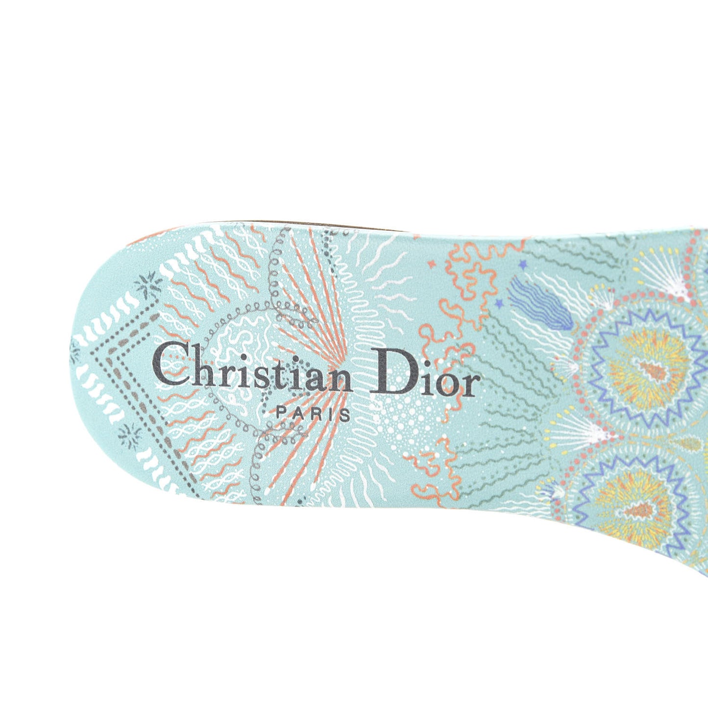 Canvas Embroidered Dior In Lights Dway Mules Slide Sandals 37 Multicolor