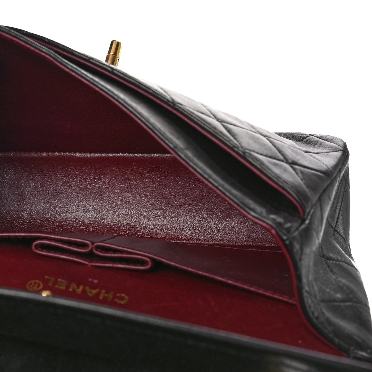 Lambskin Quilted Small Double Flap Black