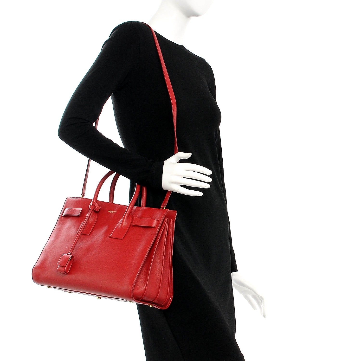 Saint Laurent Calfskin Small Sac De Jour Rouge Orient 2 of 16