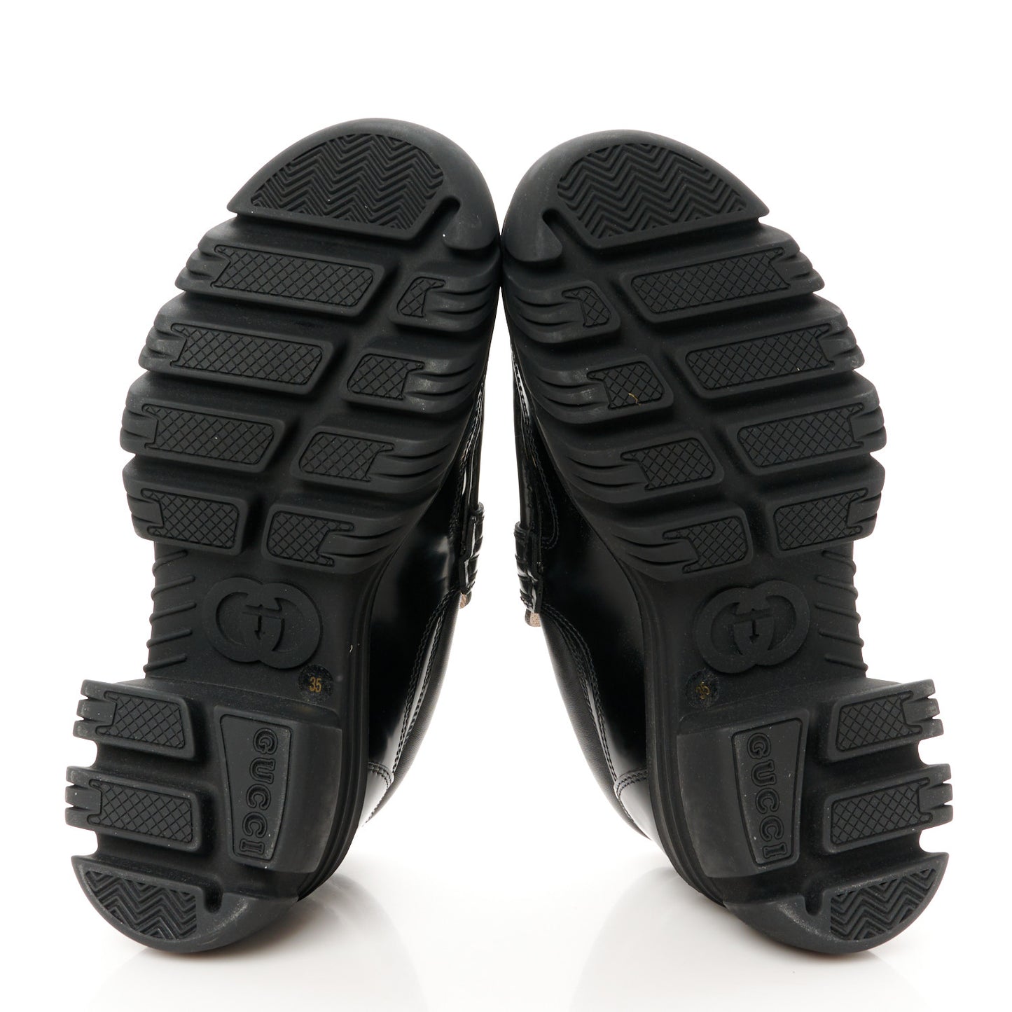 Magnum Calfskin Nappa Samoa Womens Horsebit Platform Chunky Lug Sole 40mm Loafers 35 Black